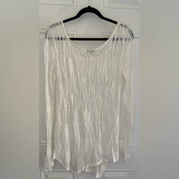 Express Long White Knit Top - Picture 2 of 3